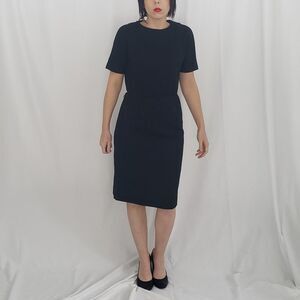 70s/80s Black Short Sleeve Dress‎